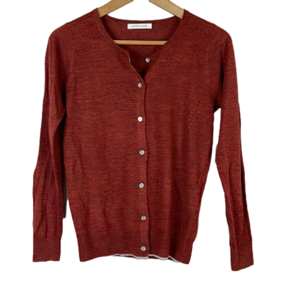 Lowrys Farm maroon wool blend cardigan